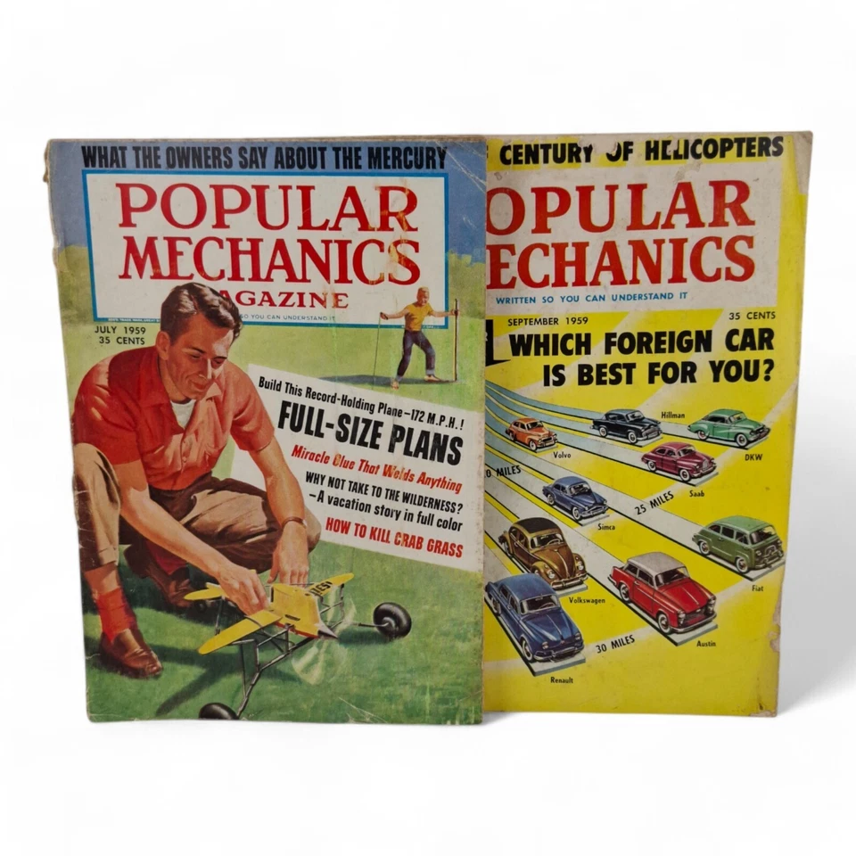 Vintage Popular Mechanics Magazines issues Mechanix Illustrated 1959 - Image 1 of 4