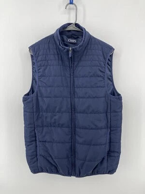 Chaps Packable Light Vest Sleeveless Jacket Mens Size Medium Blue Fast Shipping - Image 1 of 4