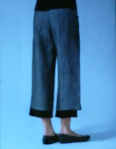 HOSE MIT OFFENEM SCHLITZ in 36/38 grau/schwarz doppellagig mit Futter - Bild 1 von 7