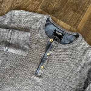 Todd Snyder Henley Hemd Herren XL Blau Waffelstrick Thermo Langarm Portugal - Bild 1 von 9