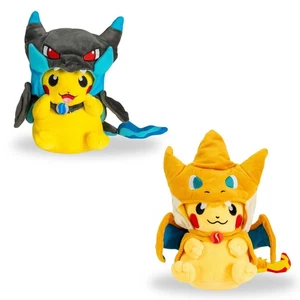 Pokemon Pikachu Peluche Giocattolo Set con Felpa Rimovibile Mega Charizard X Y Carino Morbido - Foto 1 di 12