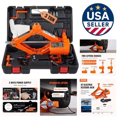 Electric Car Jack Car Floor Jack 3Ton All-in-one Automatic 12V Scissor Lift Jack Foto 1 de 4