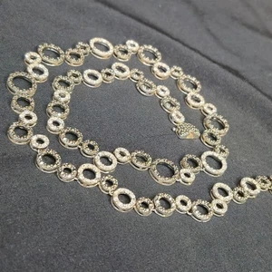 925 Sterling Silber 43 g besetzt mit Markasiten und Kristall 18 cm lange Halskette - Bild 1 von 6