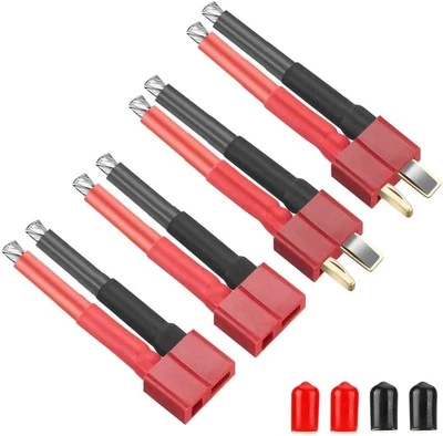 T-plug Deans set of 4 12AWG silicone cables for RC LiPo and drone accessories - Image 1 of 4