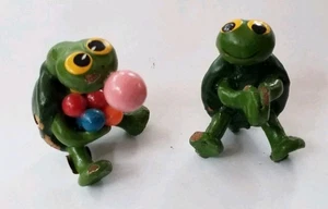 1970s Freddy B Turtle Collection 2 Antique Turtle Figurines Handcrafted By Aviva - Picture 1 of 15