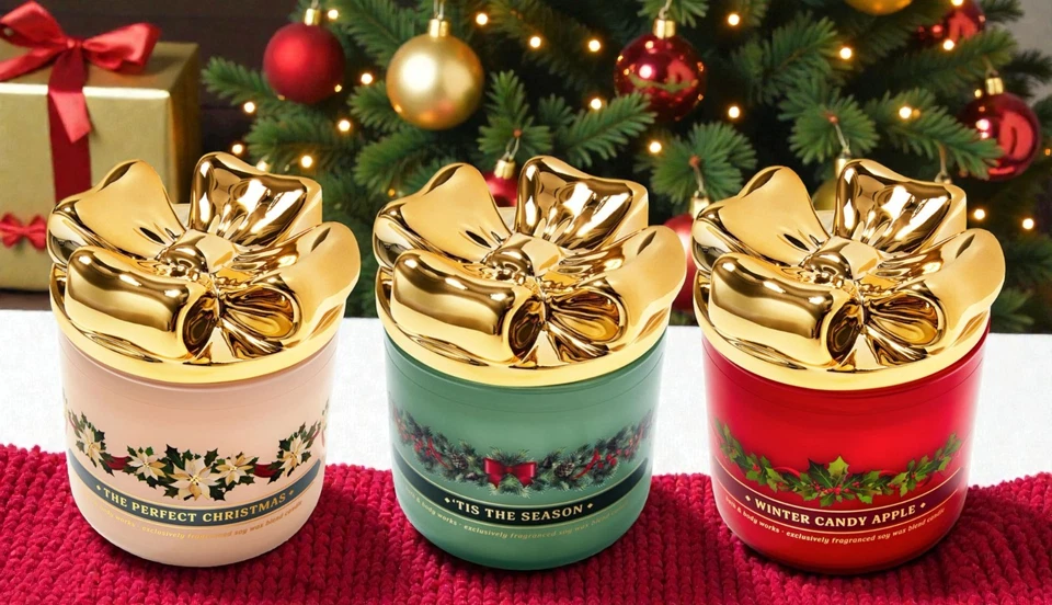 🎄Bath & Body Works Christmas 3 Wick Candle w/ Gold lid🎄CHOOSE YOUR SCENT - Image 1 of 1