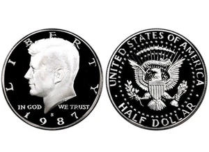 1987 S Kennedy Half Dollar Clad Gem Proof KM A202b Beautiful Coin From Proof Set - Picture 1 of 1