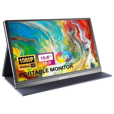 KYY K3 Portable Monitor 15.6inch 1080P FHD USB-C HDMI Computer Display HDR Black - Image 1 of 4