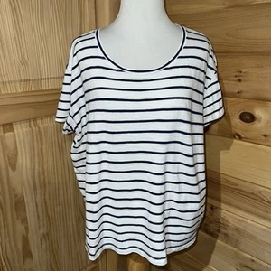 VINEYARD VINES Surftee White Navy Stripe Short Sleeve Size Large - Picture 1 of 11