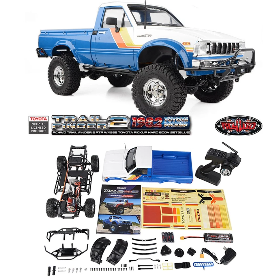 Juego de carrocería rígida azul RC4WD Z-RTR0069 1/10 Trail Finder 2 RTR con camioneta Toyota 1982 Foto 1 de 4