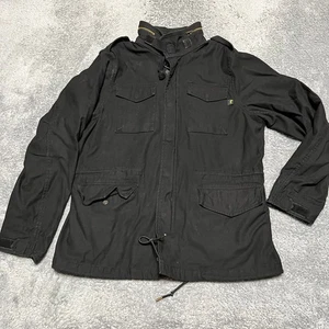 Vintage Alpha Industries Coat Womens Medium M65 Field Jacket Black Chore - Picture 1 of 11