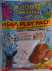 BBC Cbeebies magazine #647 2025 Mega Play Pack! Bluey Bing +Bluey canvas picture - Picture 1 of 1