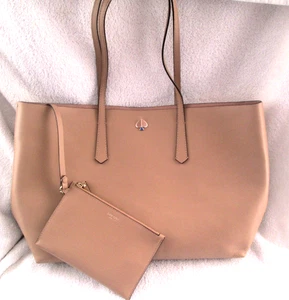Kate Spade hellbraune große Leder Carry-All Tasche/Geldbörse mit Geldbörse/Etui/gebraucht - Bild 1 von 5
