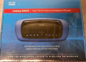Cisco Linksys E3000 High Performance Wireless-N Router Dual Band New Sealed - Picture 1 of 6