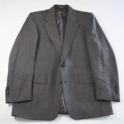 Chaqueta Blazer Abrigo Deportivo De Colección Hecha en EE. UU. 44L Marrón Ojo de Pájaro 100% Lana Tweed Foto 1 de 4