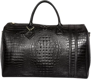 Tote&Carry Apollo 2 Duffle Bag for Travel TSA Approved REG Crocodile Skin Black - Picture 1 of 6