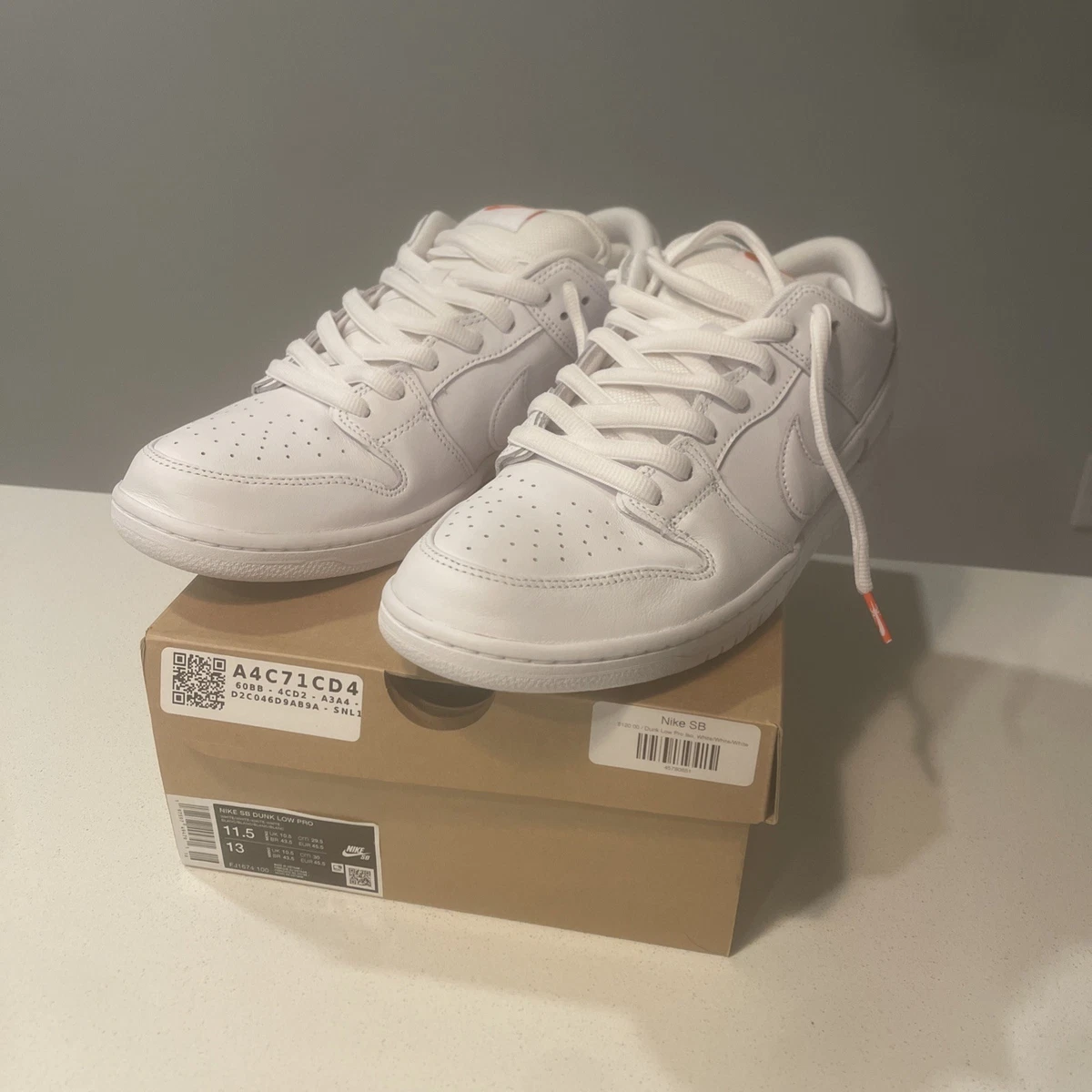 Nike Dunk Pro SB Low Triple White | eBay