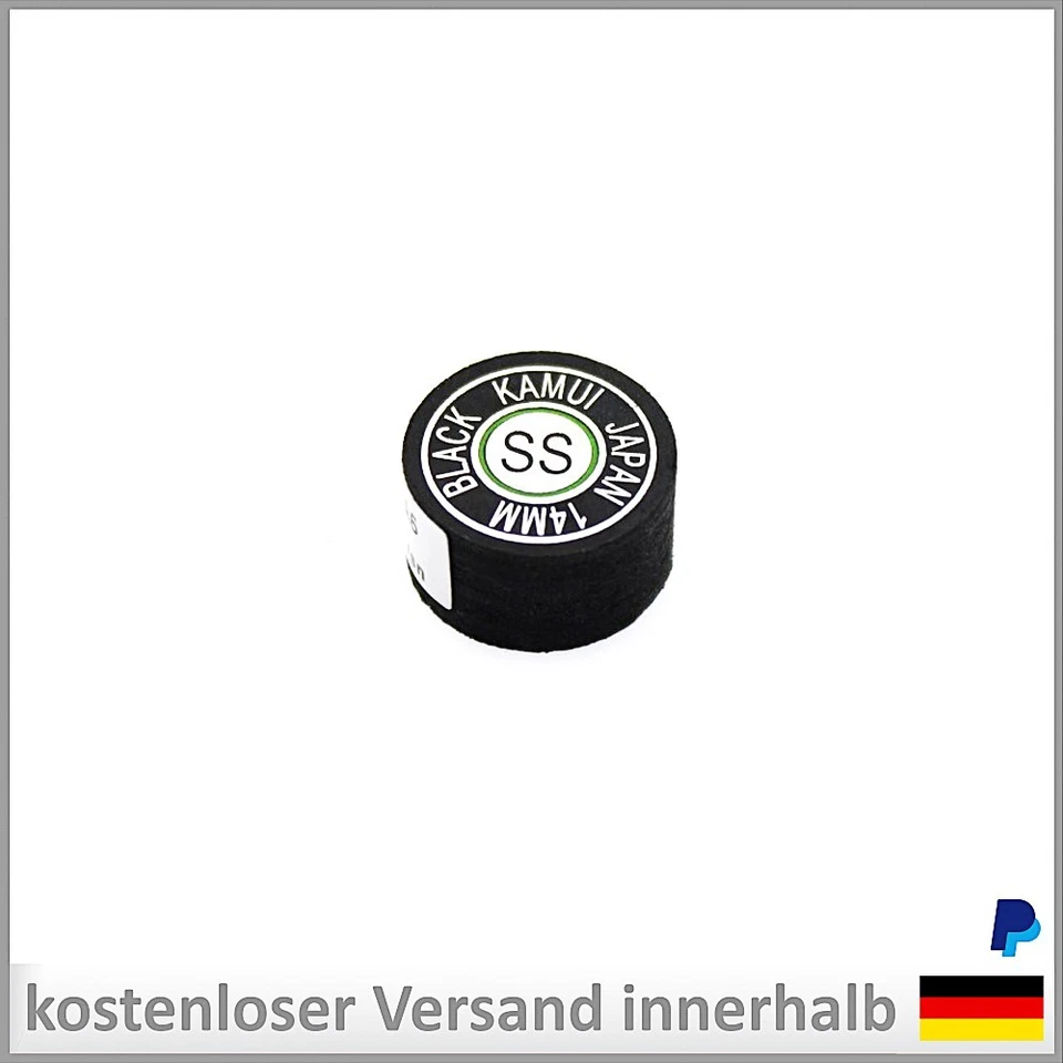 Billard Pomeranze Klebeleder Kamui Black SS 14mm Pool Queue Tip Mehrschicht