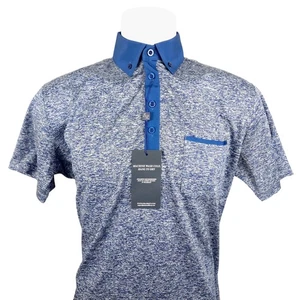 State & Liberty Para Hombres Azul Jaspeado Rendimiento Polo Calce Atlético (¿Talla?) - Imagen 1 de 8