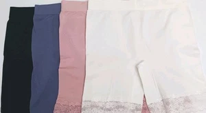 Breezies sz L Seamless Smoothing Panties Mid Thigh Shorts with Plain & Lace Trim - Picture 1 of 3