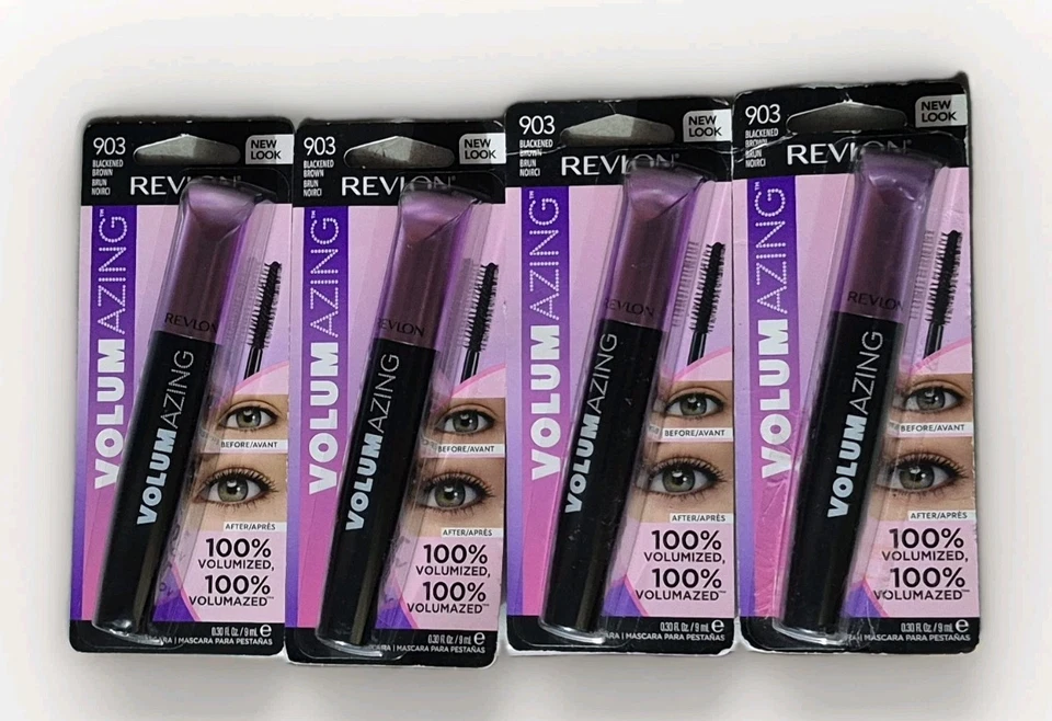 (4x) Revlon Volumazing Mascara Sealed 0.30 fl oz Each 903 - Blackened Brown - Image 1 of 4
