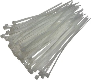 Natur/Weiß Nylon Kabelbinder 100mm x 2,5mm 100er Pack Nylon Zip Binder - x10 Stück - Bild 1 von 2