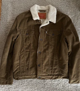 Levi’s SHERPA TRUCKER Jacke Cord Gr. L Herbst Winter Sherpa-Futter ✅Wie Neu - Bild 1 von 7