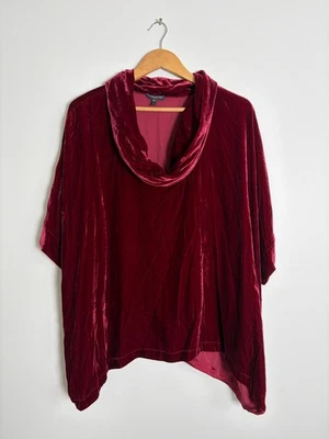 Top de terciopelo Eileen Fisher, talla 2X, usado Foto 1 de 4