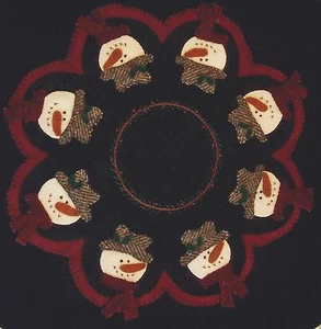 Festliche Schneemänner Applikation Kerzenmatte Quiltmuster von Cath's Pennies Designs - Bild 1 von 1