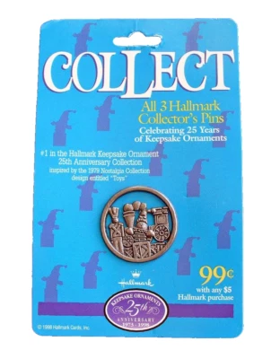 Broche de vacaciones Hallmark PIN Navidad vintage peltre juguetes nostálgicos 1998 #1 NUEVO Foto 1 de 4