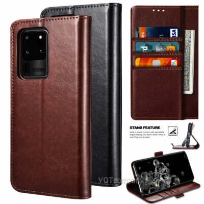 Funda tipo billetera de cuero abatible con soporte para Samsung Galaxy S20 S21 S22 S21 Ultra FE Foto 1 de 4