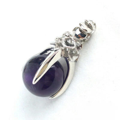 Collar Garra de Águila Hombre Acero Inoxidable Bola de Dragón Cristal Colgante Collares Foto 1 de 4