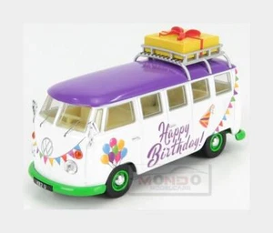 1:43 Corgi Volkswagen T1 Minibus Happy Birthday 1961 White Purple CC02734 Modell - Bild 1 von 2