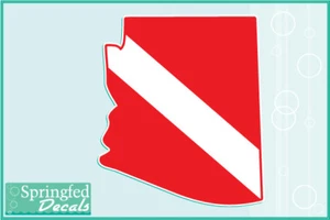 ARIZONA Shaped DIVE Flag Vinyl Decal Car Truck Sticker SCUBA Diving Decal - Picture 1 of 1