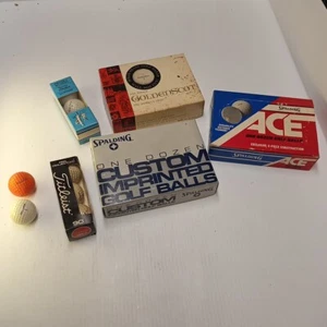 Lot Of Vintage Golf Balls. Titleist. Spalding. Goldenscot. New In Box - Picture 1 of 19