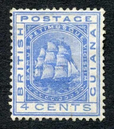 British Guiana SG128 4c Blue Mint No Gum FRESH Colour cat 140 pounds Ex Imperium Cover