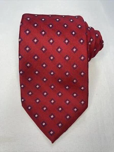 Cravatta uomo Izod rossa con motivo geometrico seta - Foto 1 di 7