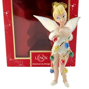 Lenox China 2016 TINKERBELL Xmas Tree Ornament All Wrapped up Tink Disney MIB - Picture 1 of 11