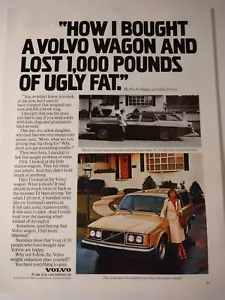 Volvo Wagon perdido 1000 libras de grasa fea anuncio impreso vintage - Imagen 1 de 4