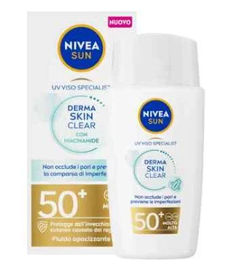 NIVEA SUN Derma Skin Clear SPF50+ 40ml Crema Viso Anti-Imperfezioni Niacinamide - Foto 1 di 2