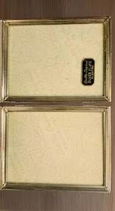Marco plegable Overton vintage placa de plata doble latón marcos plegables 2,5x3,5 - Imagen 1 de 5