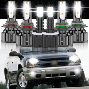 6pc 6000K LED Headlight hi/lo beam Fog Bulbs Kit For Chevy Trailblazer 2002-2009 - Picture 1 of 16