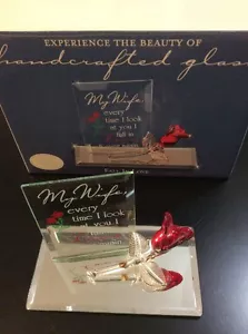 Glass Baron Crystal My Wife “Fall In Love” EM3-434-W Original Box Valentines - Picture 1 of 2