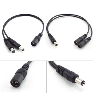2 Way CCTV DC Power Splitter Cable Male Female Adapter LED strip Camera DVR Lead - Picture 1 of 8