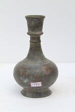Antique Old Hand Inlay Engraved Work Solid Brass Flower Vase Islamic Pot NH1594