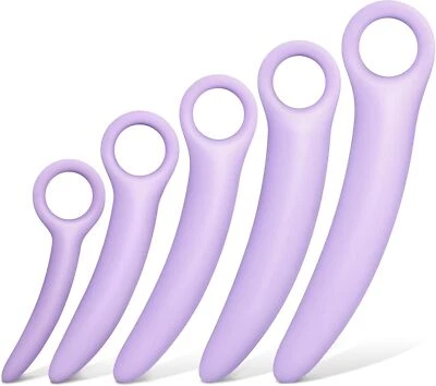BRAND: TISANCY 5 Size Silicone Pelvic Floor Muscle Dilator Exerciser Trainer Set Purple