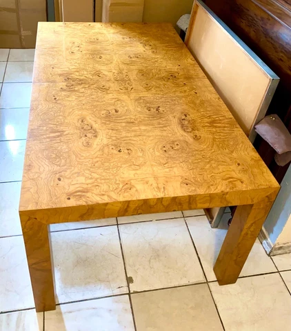 Milo Baughman Thayer Coggin Modern Burl Wood Extension Dining Table Cover