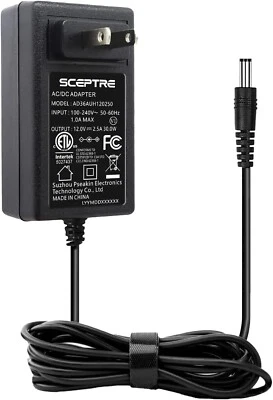 12V 2.5A AC/DC Adapter for Sceptre Monitor Series - Genuine Power Cord - Image 1 of 4
