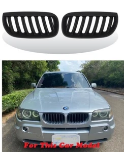 Front Kidney Hood Grill Grilles Matte Black For '2004-'2006 BMW E83 X3 Series - Picture 1 of 2