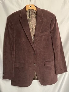 Lauren Ralph Lauren Mens Burgundy Corduroy Blazer Sport Coat Jacket Size 40L - Picture 1 of 8
